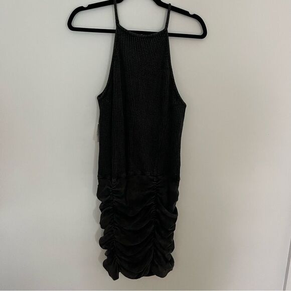 FREE PEOPLE FP ONE Katya Thermal Ruched Mini Dress SZ M NWT Coca Cola - Picture 9 of 12